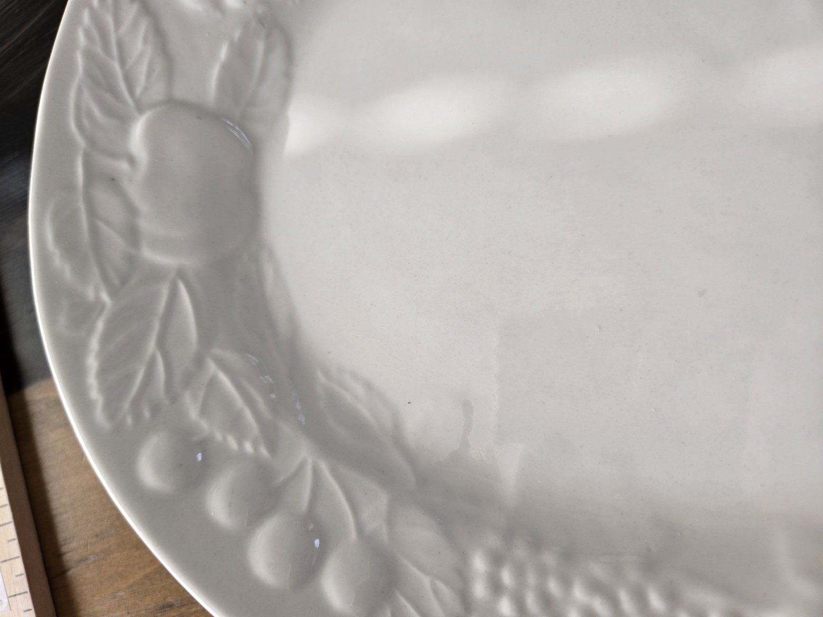 Gibson FRUIT China White Embossed Serving Platter Dishwasher/Microwave Safe
