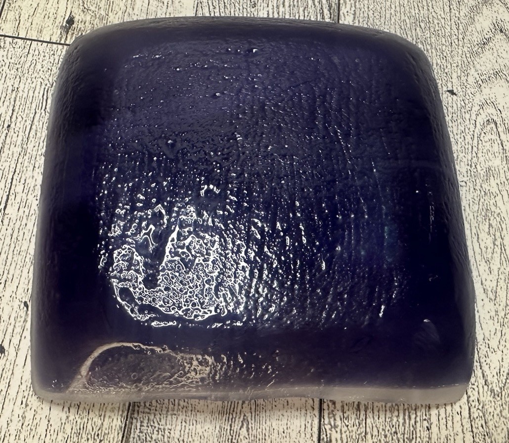 Handmade Fused Glass Art Abstract Modern Dichroic Trinket Dish Signed 4″x4″