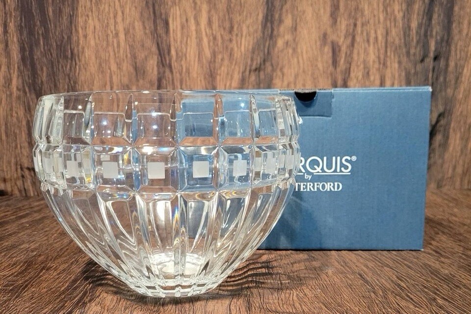Marquis by Waterford Quadrata Clear Crystal Cut Glass Bowl 8″ Poland MPN108280