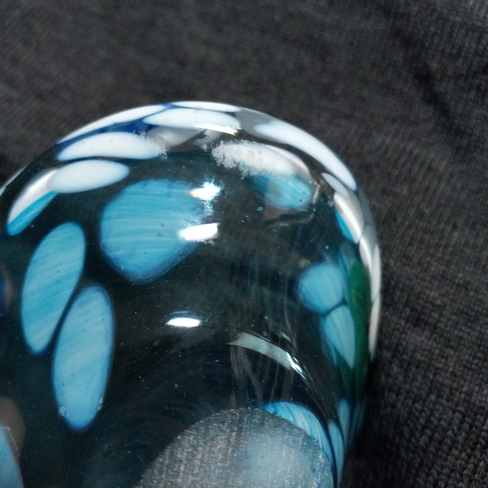 Millefiori Art Glass Multicolor Floral Blue Green Red Trinket Candy Dish 4″ VGUC