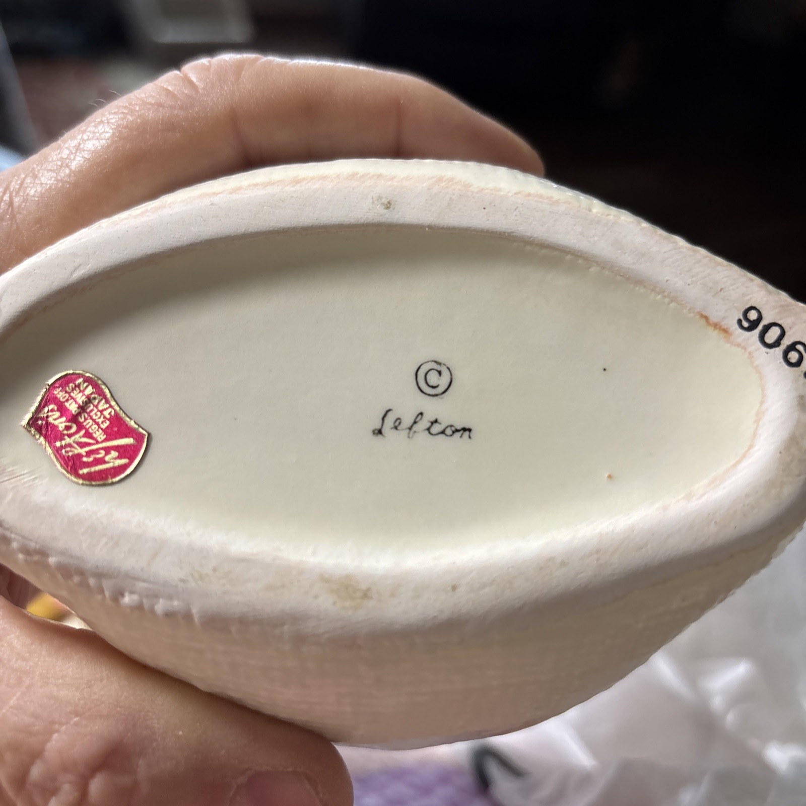 VINTAGE LEFTON “Homemade” Lidded Jam Pot #3906 Ceramic Jar W/Spoon NICE W/Tag