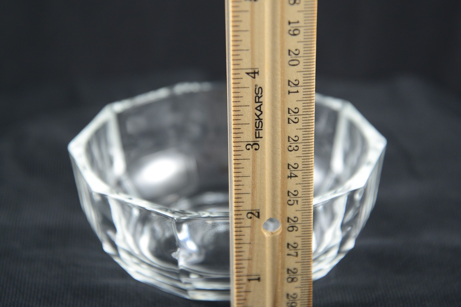 Twelve Panel Sided Crystal Chip & Dip Bowl Silver Plated Base/Dip Bowl Holder