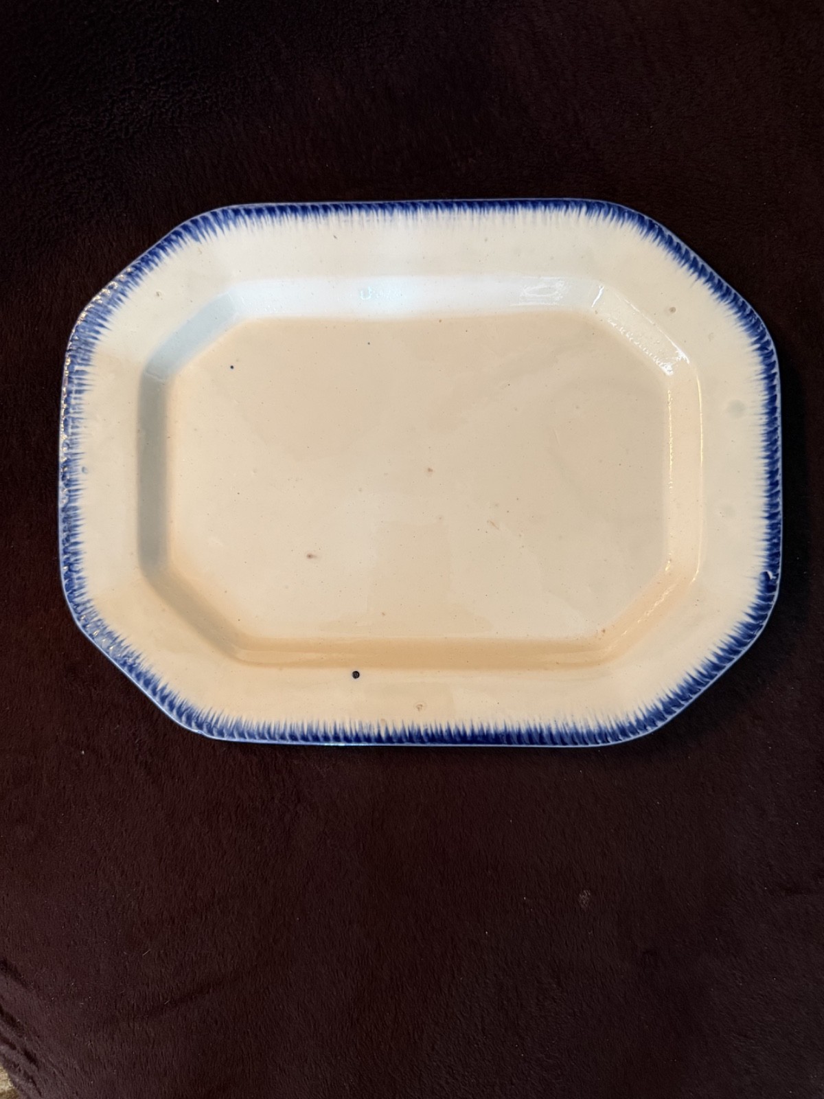 Antique Staffordshire Blue Feather Edge Platter