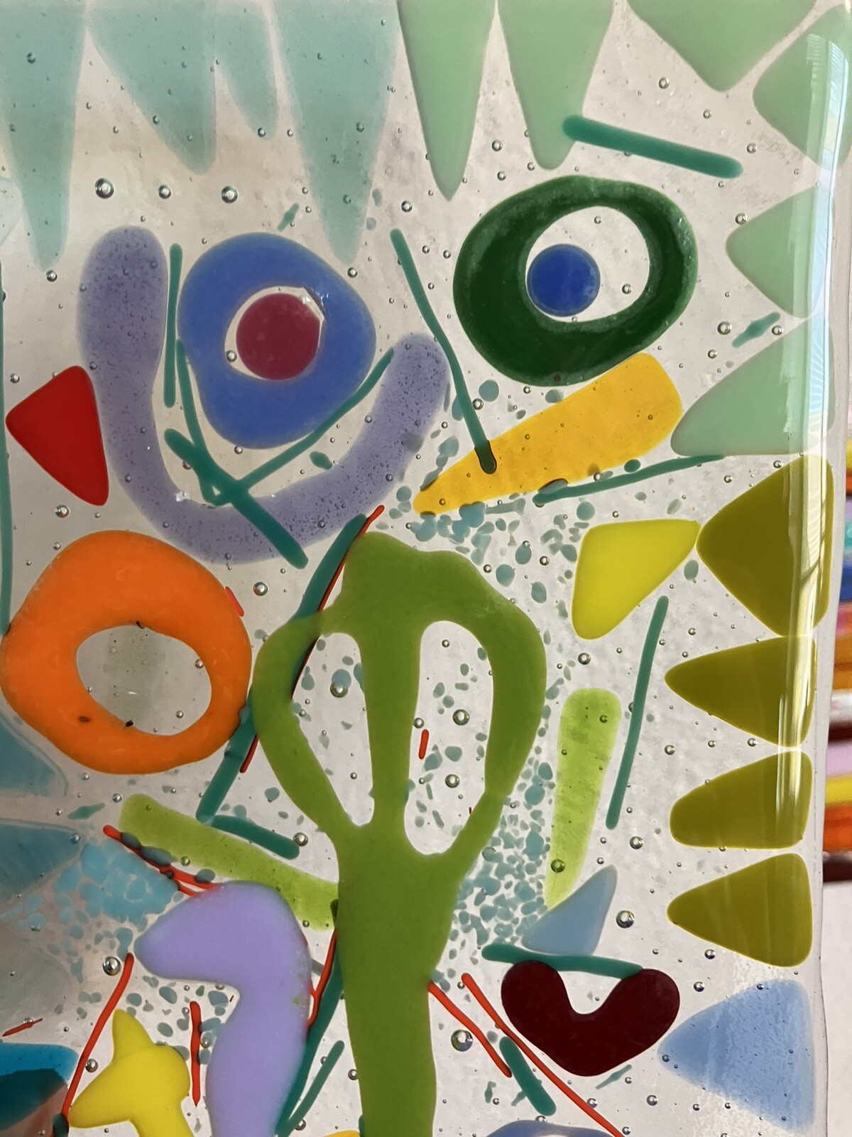 “Seashore Memories “Original Fused Art Glass Handmade 8.5”x5” Rectangular Tray