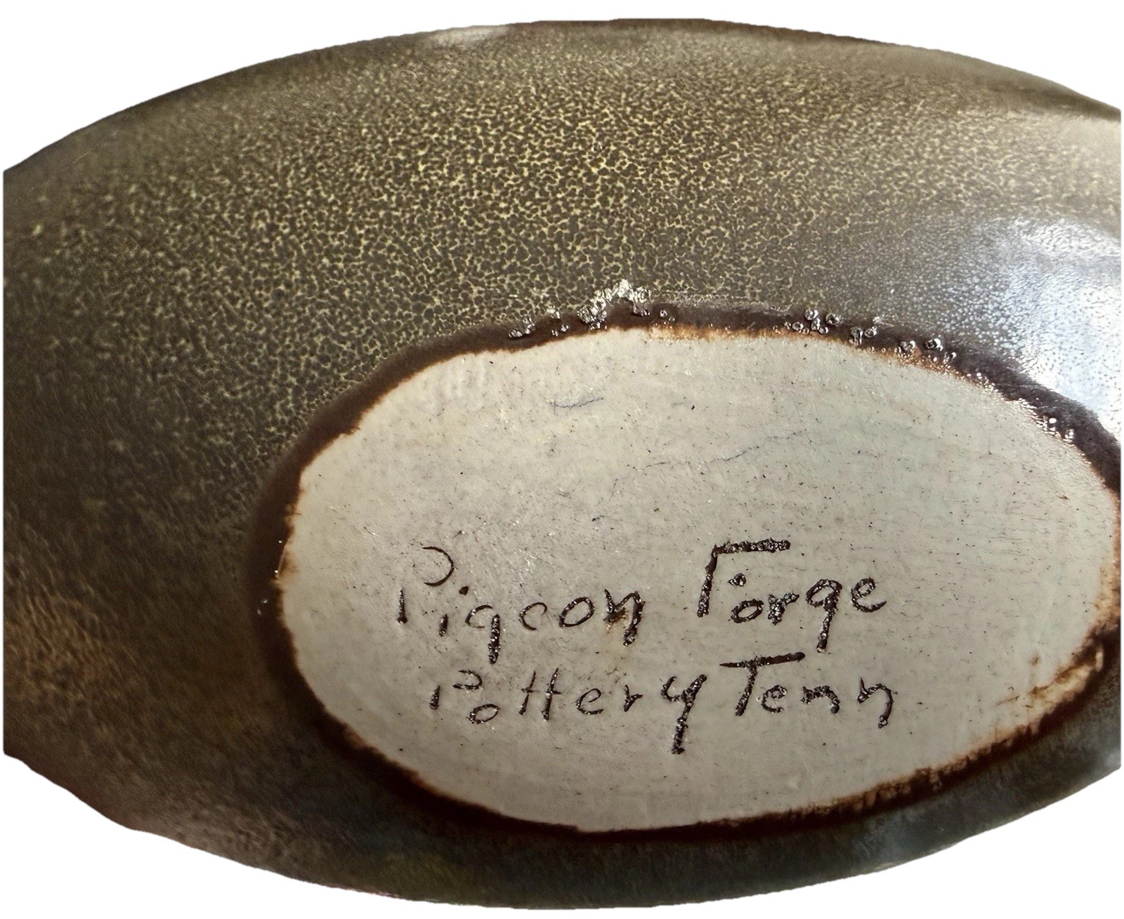 Pigeon Forge TN Appalachian Art Pottery Lava Glaze Unique 9.25”L x 4.5”W x 2.5”H