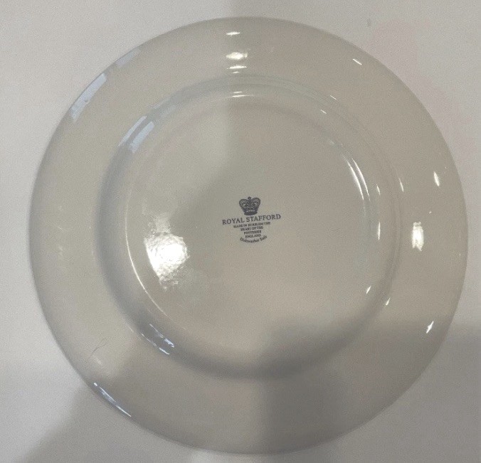 (4) Royal Stafford Pink Floral Dinner Plates RARE Made In England New Set Of 4