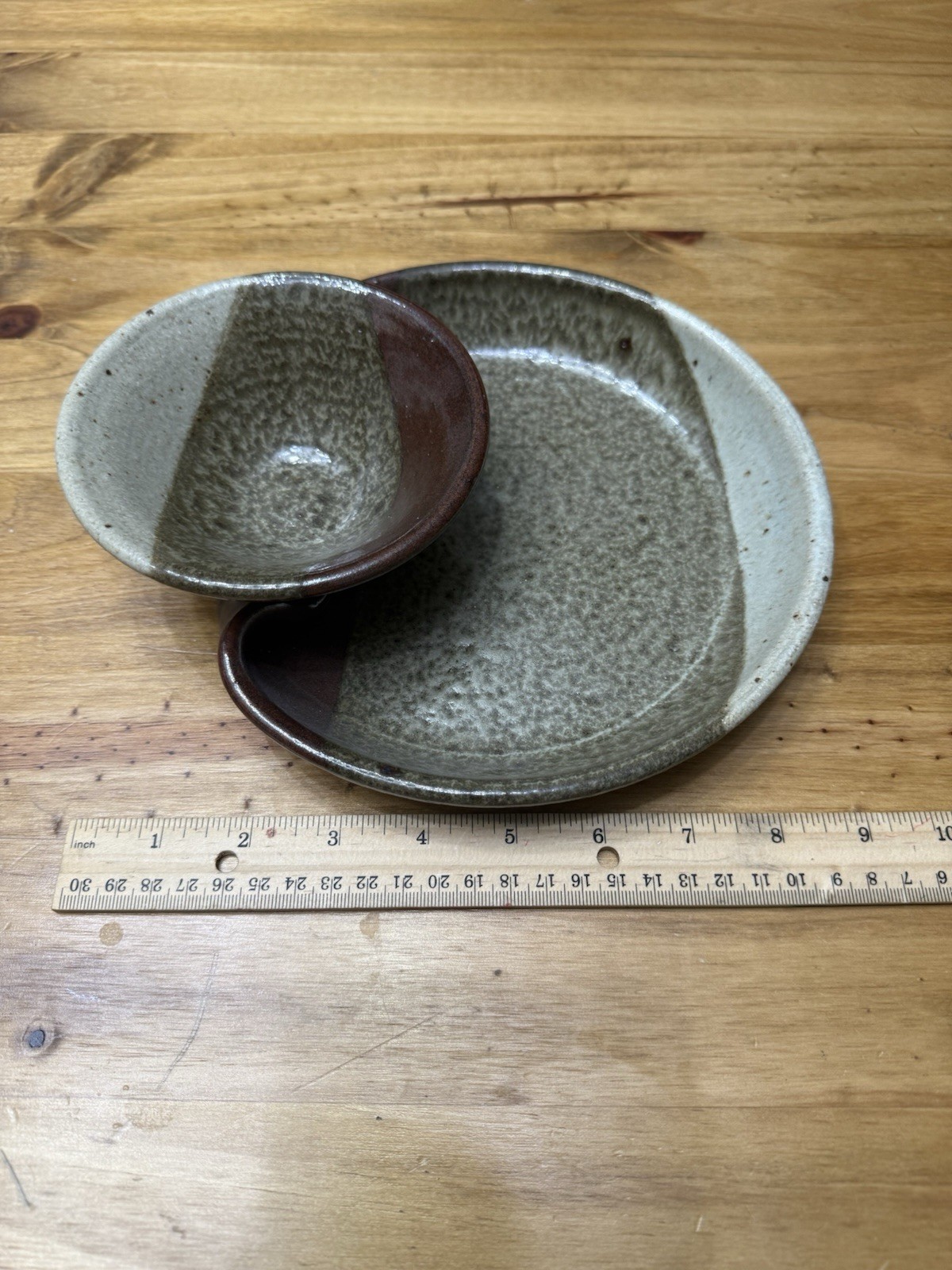 Seagrove Pottery North Carolina Stoneware Chip Dip Plate Platter
