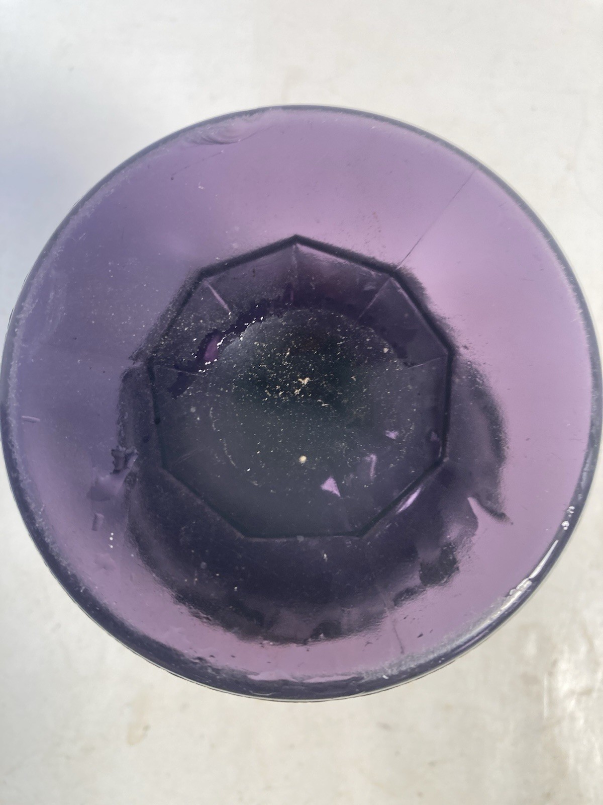 Vintage Purple Glass Dish, server, candy dish, compote, irradiated