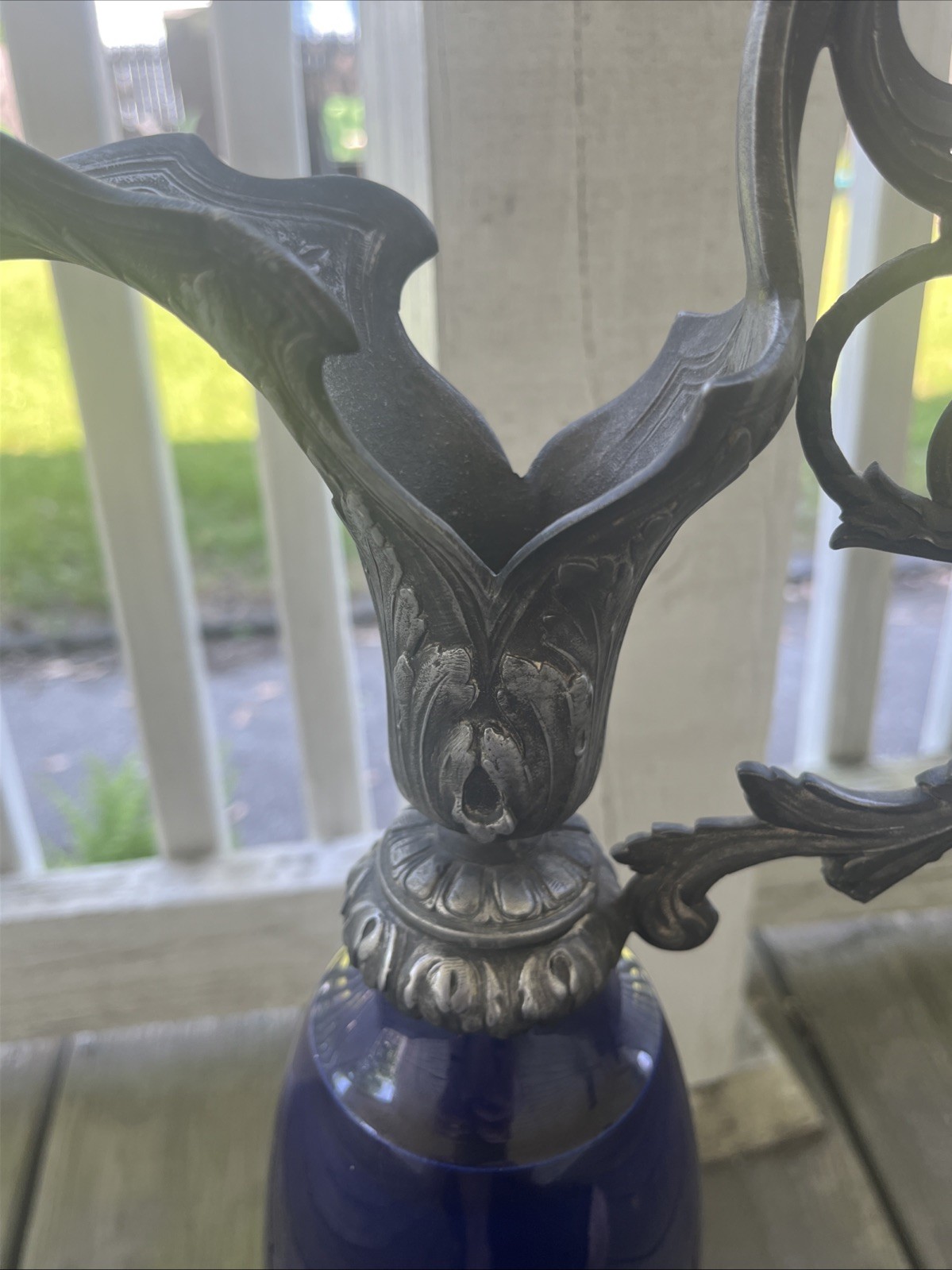 Louis XVI French Porcelain Cobalt Griffin Ewer Centerpiece Neoclassical BIG 24”