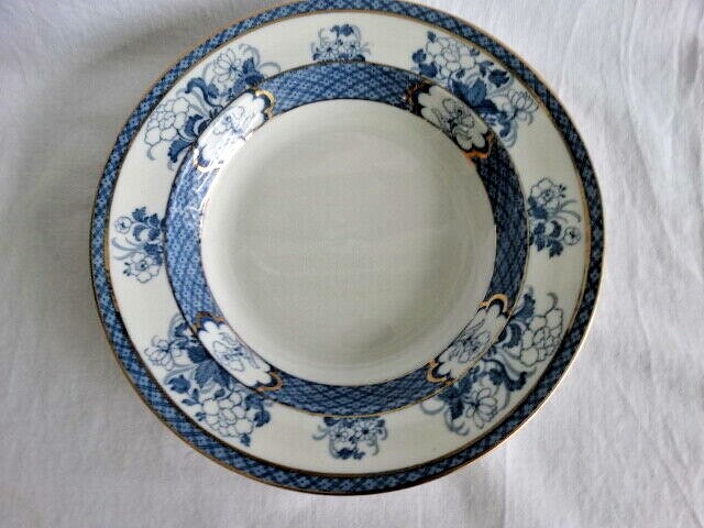 Set of 3 Colonial Pottery F. Winkle Old Nankin (Undecorated) Rimmed Soup Bowl