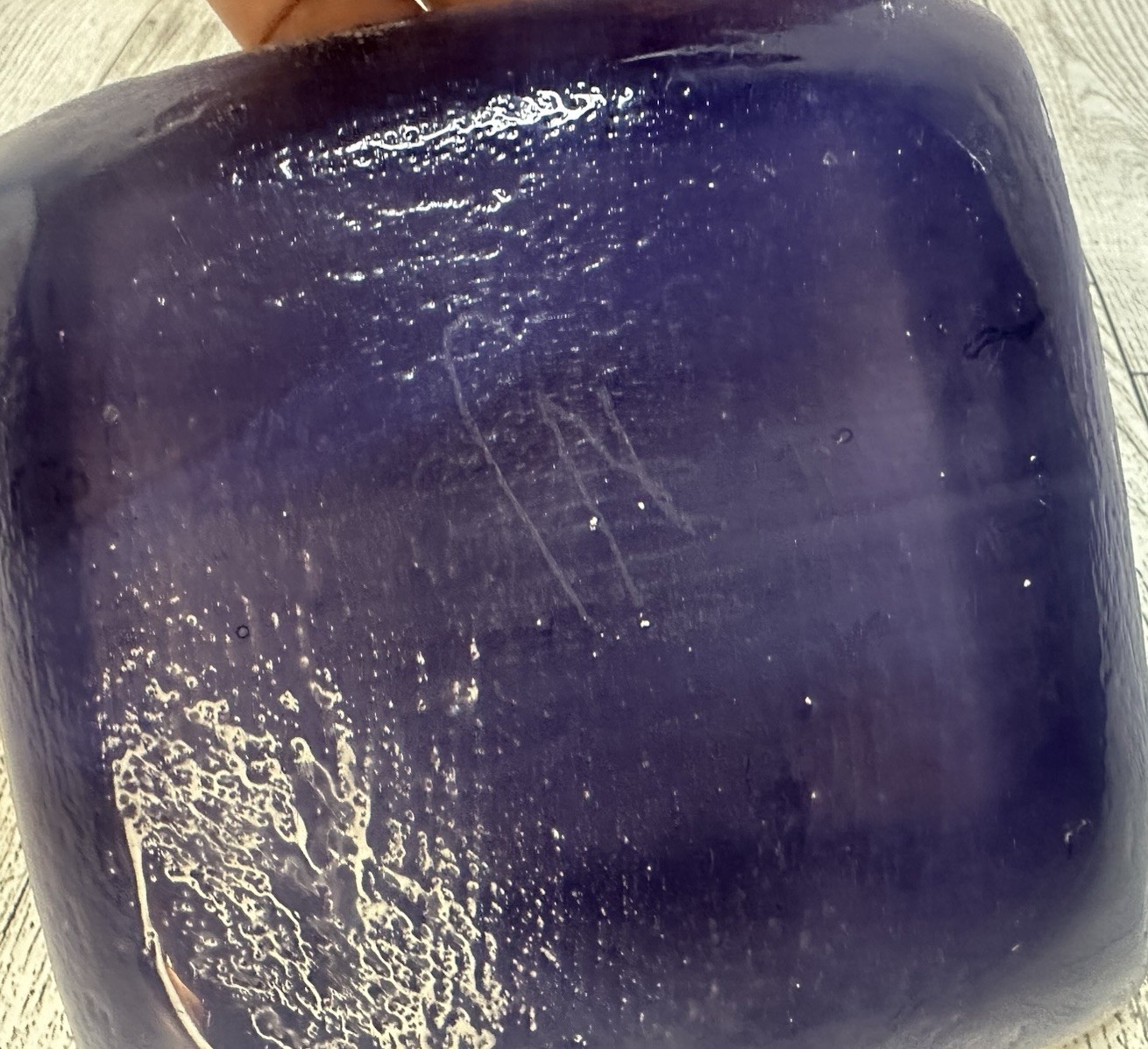 Handmade Fused Glass Art Abstract Modern Dichroic Trinket Dish Signed 4″x4″