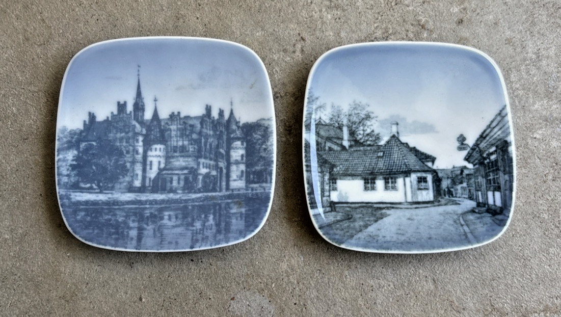 Lot of 3 Royal Copenhagen Denmark THORVALDSENS ANDERSONS EGESKOV SLOT 3.25×3.25