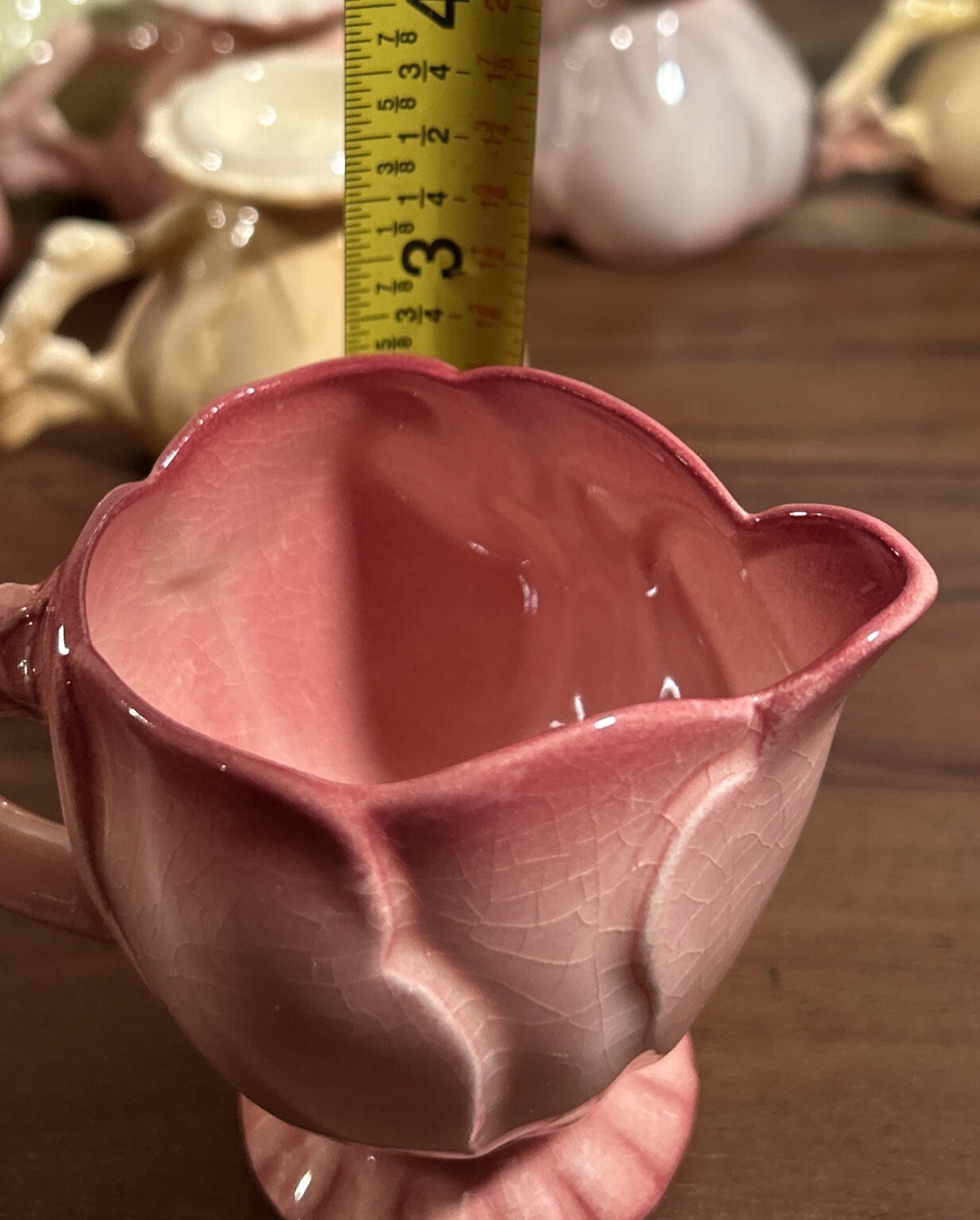 Pastel Colored Teacups And Saucers Set Of 7 Plus Sugar And Creamer
