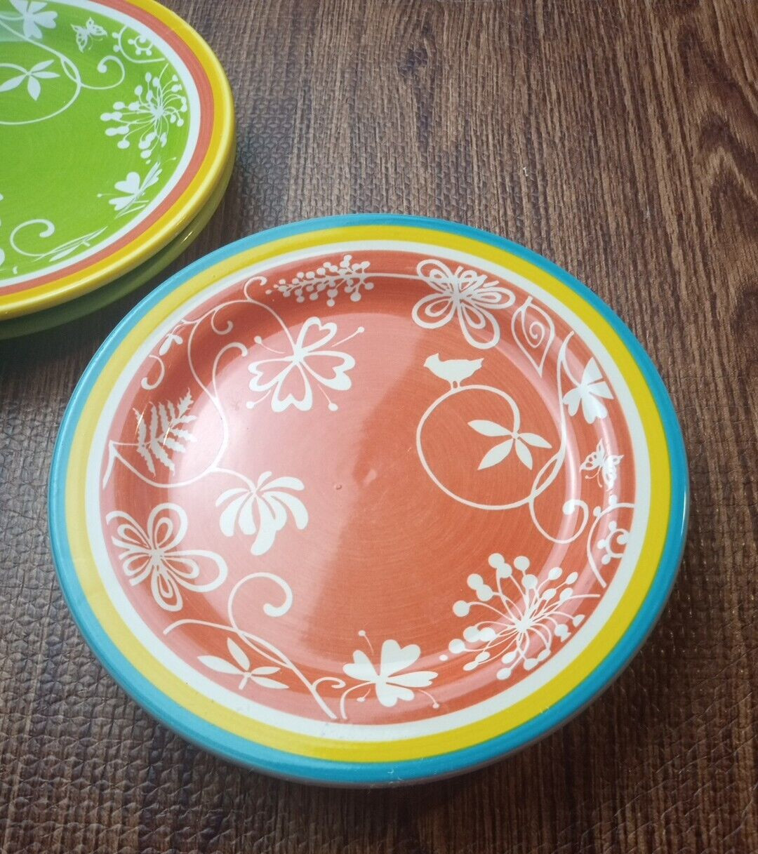 Euro Ceramica Salad Plates Multicolor 8.5” Ceramic set of 4