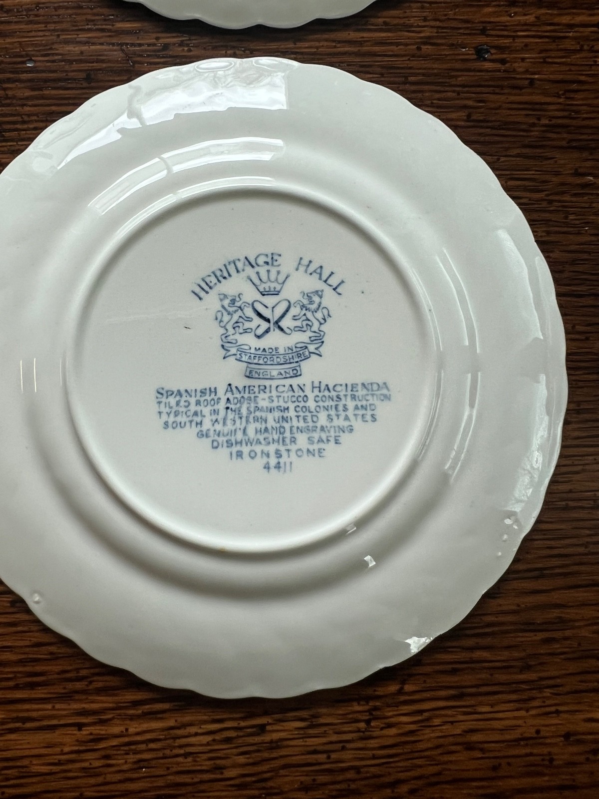 Heritage Hall Blue Bread & Butter Plates Set 4