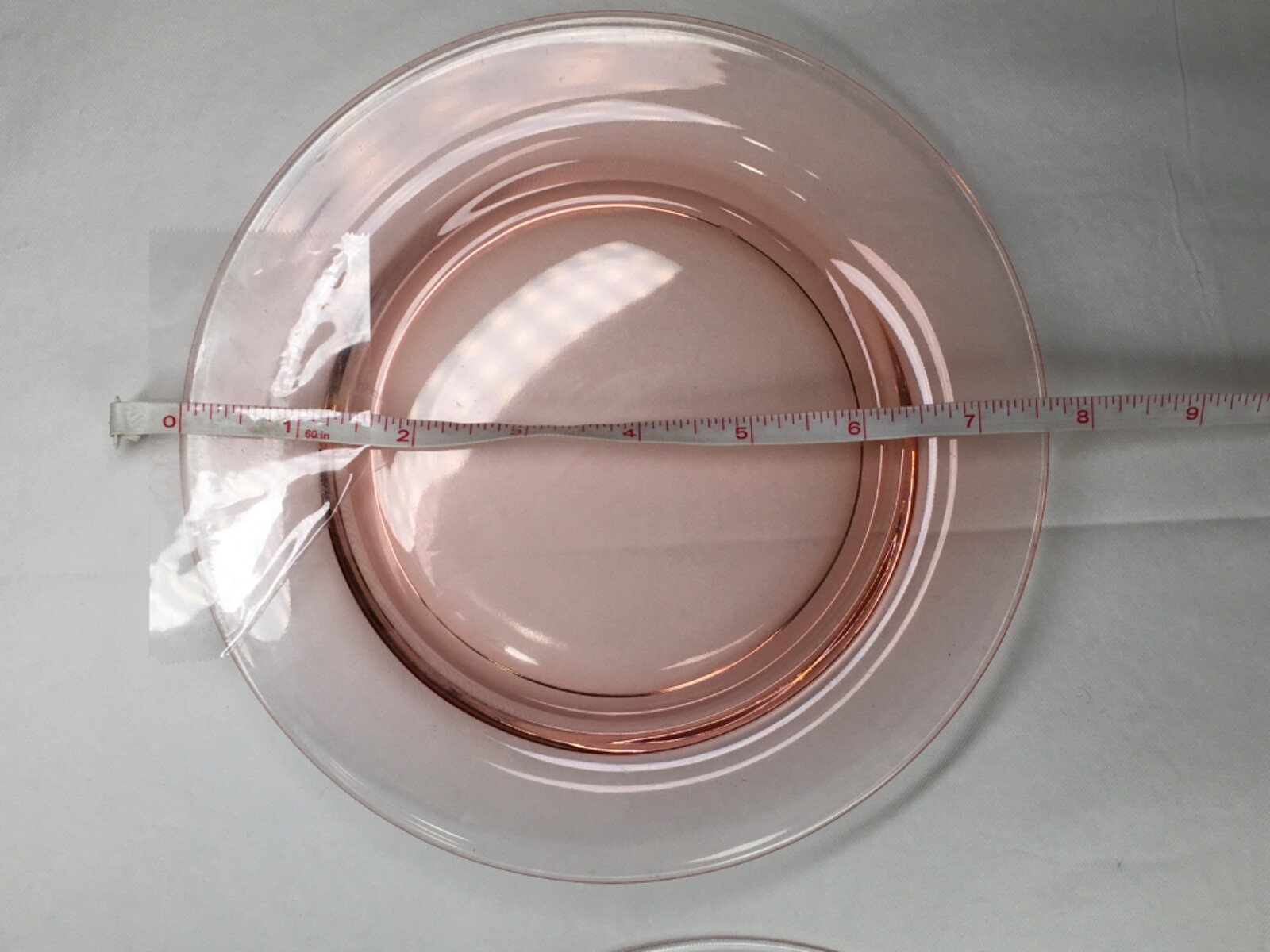 Pink Depression Glass Plates 7-3/4″ Blown Glass Salad Plates Pink Shade Varies 4