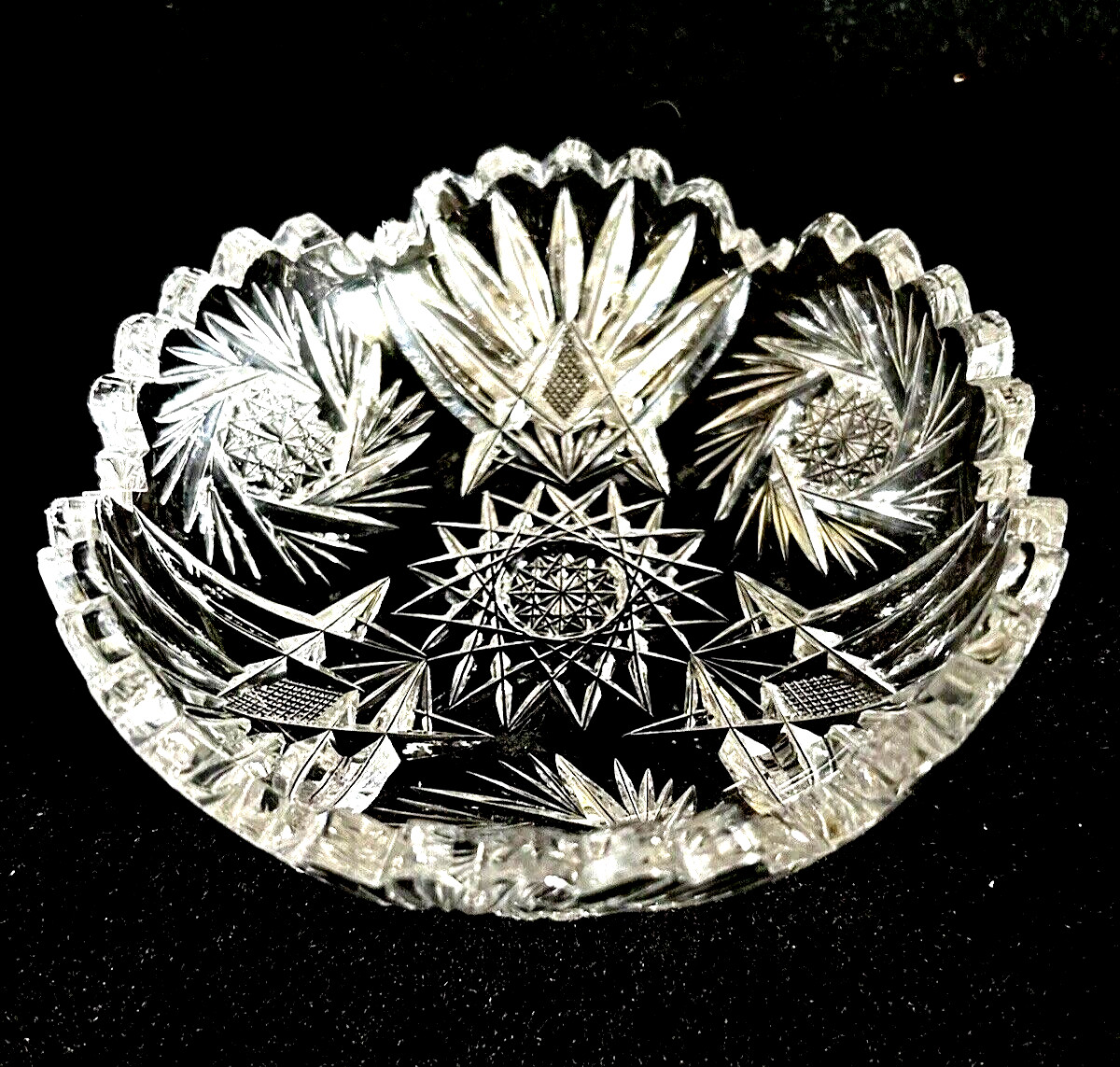 American Brilliant Period Cut Glass Bowl 5″ diameter (set of 6)
