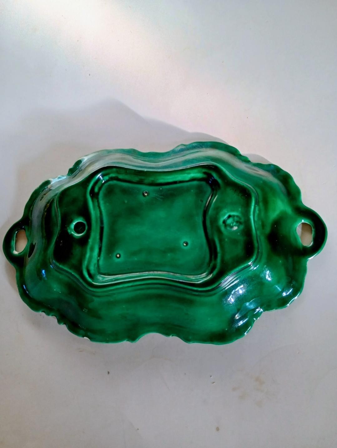 Green Oval Dish unbranded