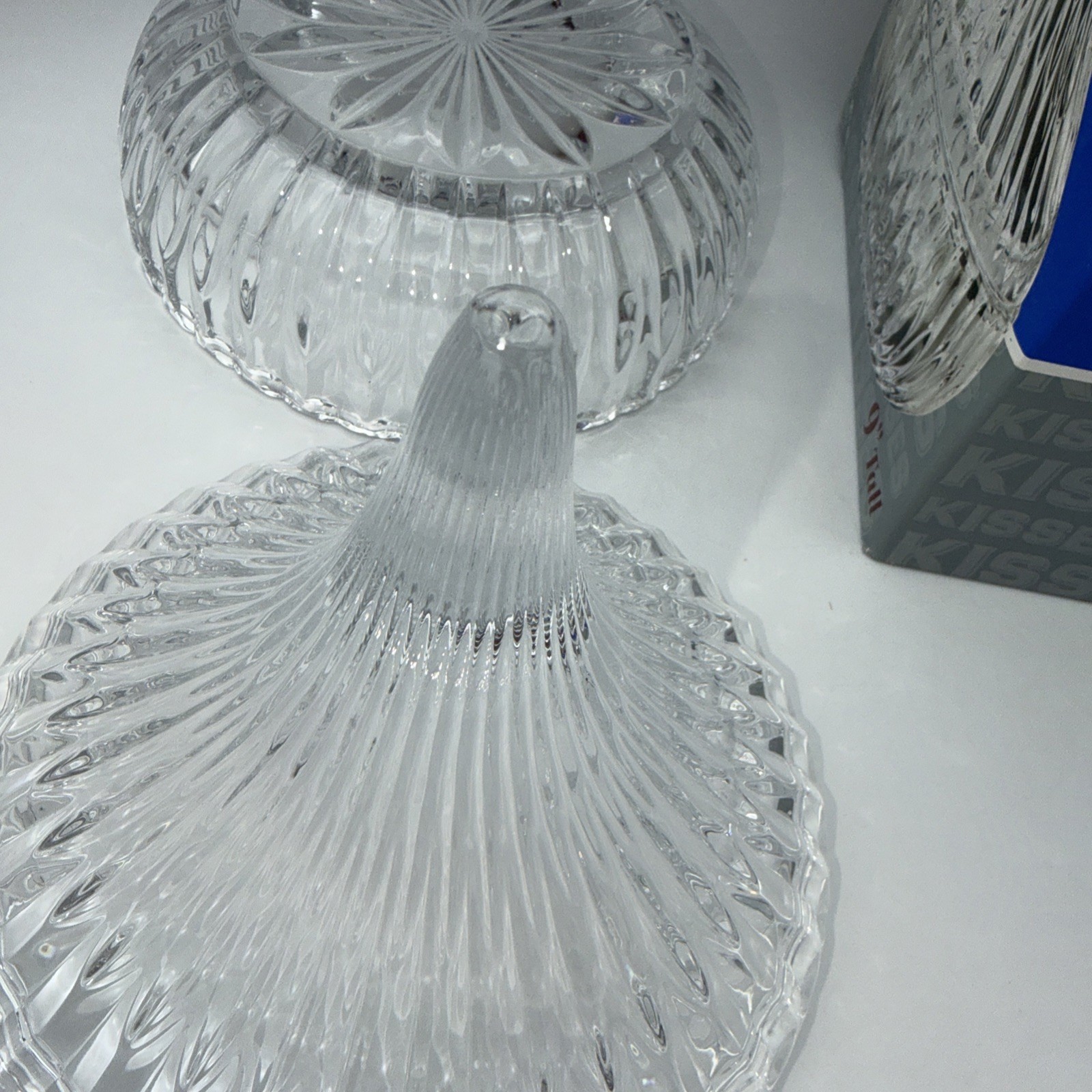 LARGE 9″ Hershey’s Kiss Crystal Covered Candy Dish Godinger Kisses Box HTF