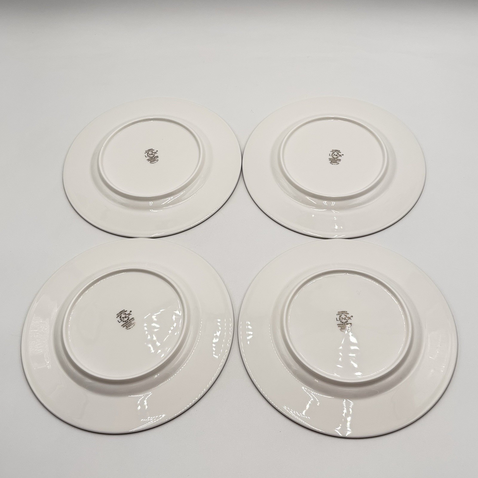 Lenox Vintage Jewel Gold Platinum Ornate Black Border Salad Plates 8 1/8” Set 4