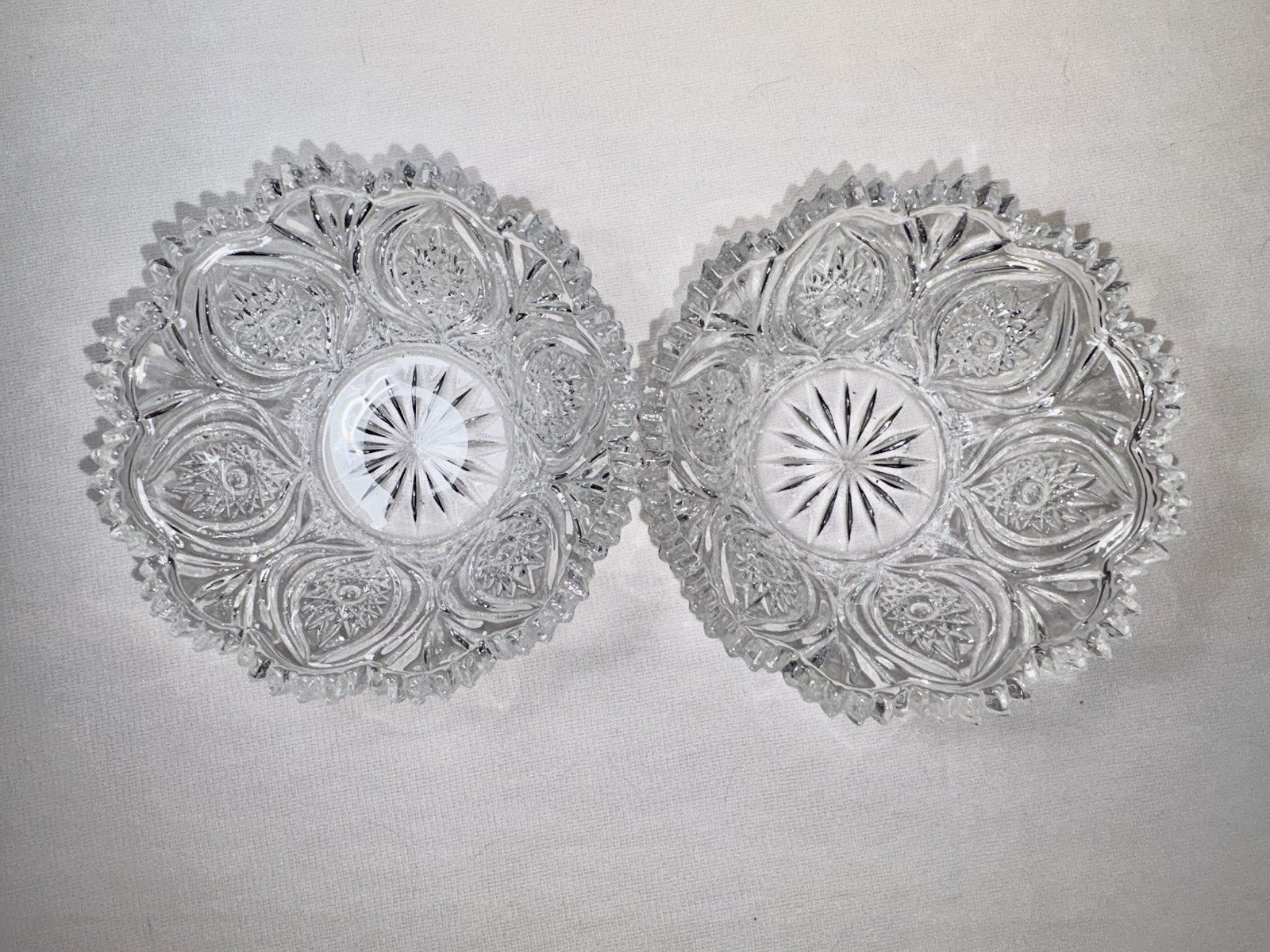 Nachtmann Florenz Clear Crystal Glass Bowls Set Of 2 Candy or Serving 5×3 Inches