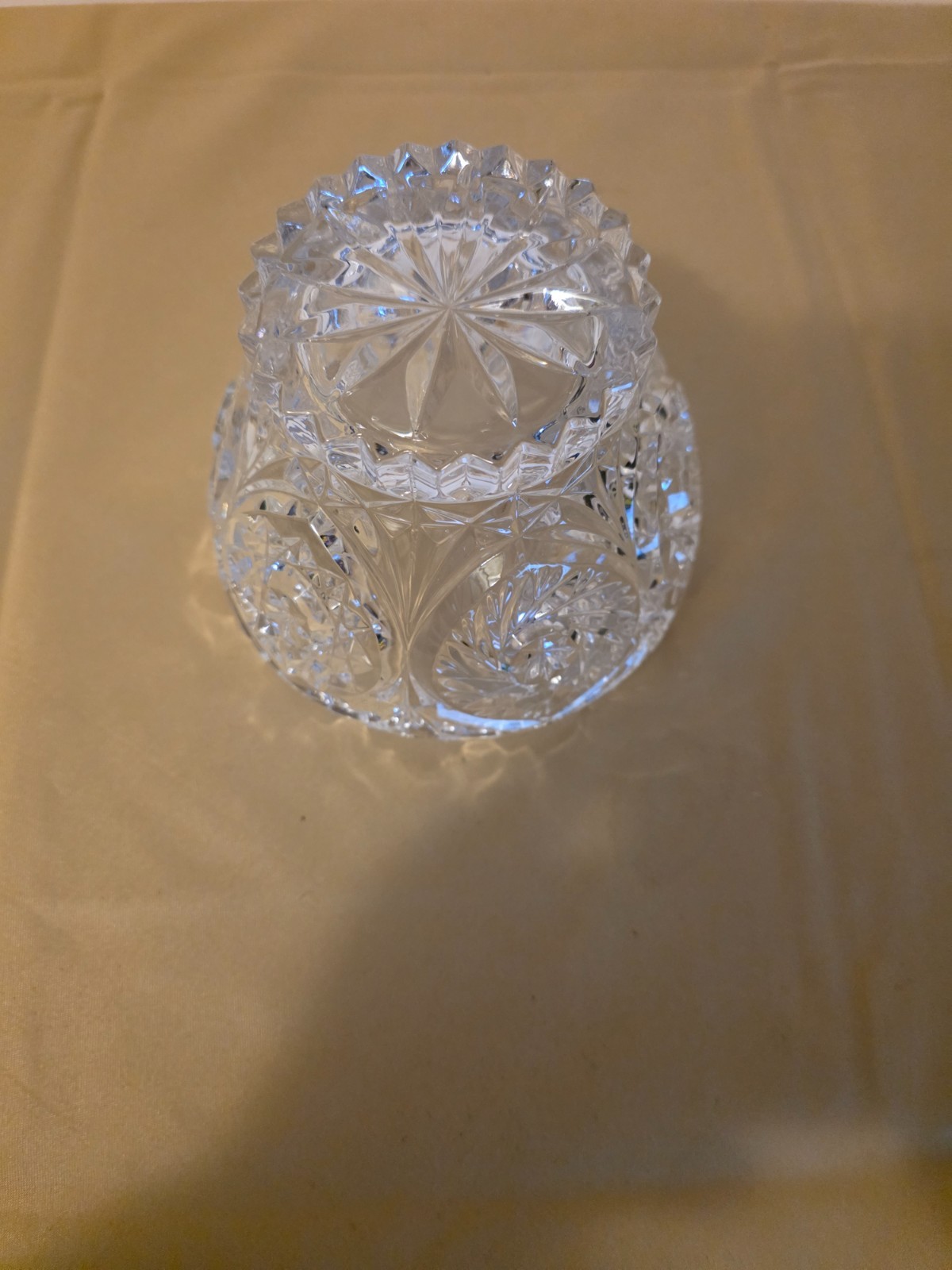 Crystal Candy Dish 4 inches high and 5 1/2 inches wide