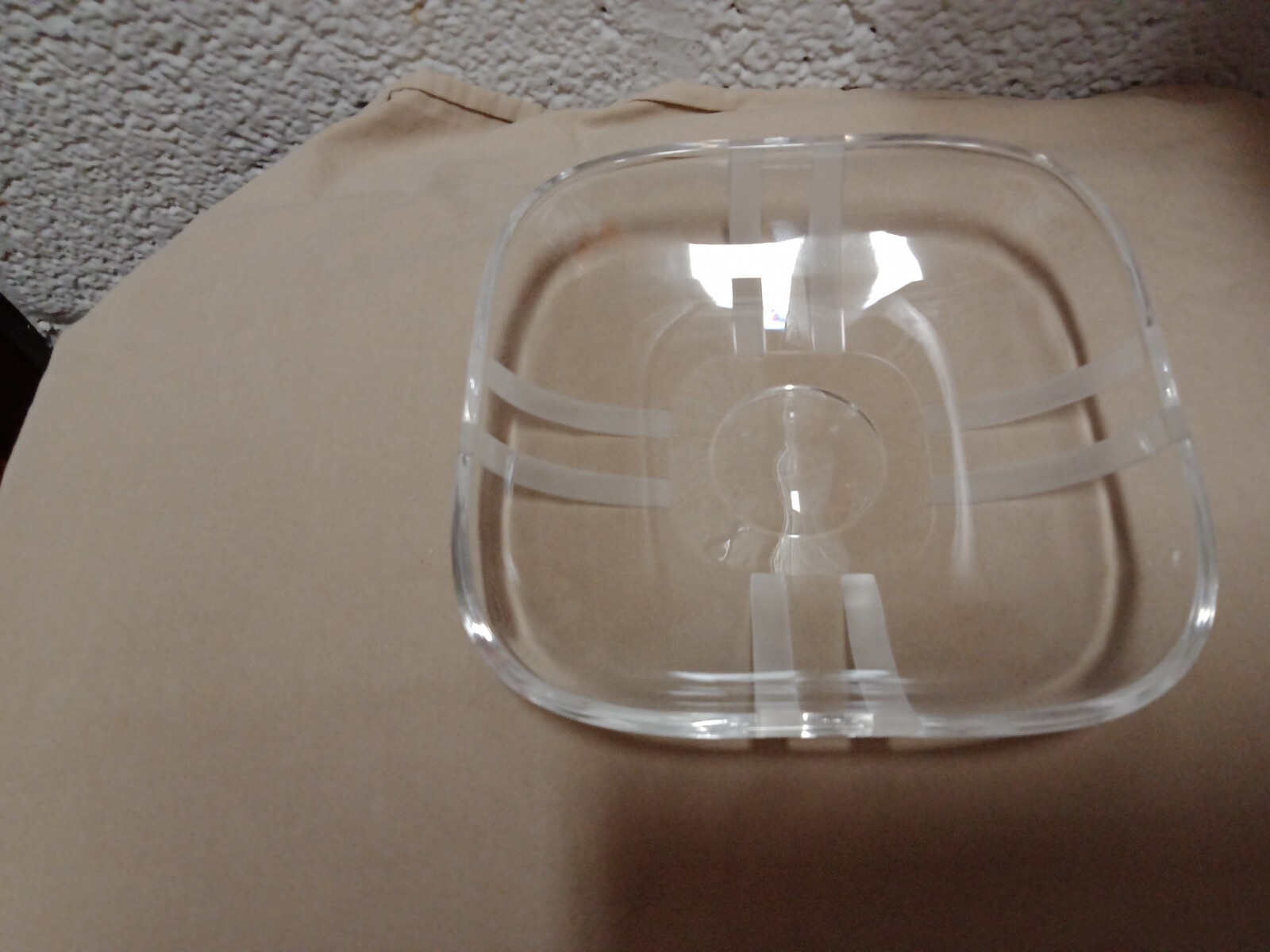 VINTAGE LEAD CRYSTAL ETCHED SALAD PLATE BOWLS BEAUTIFUL