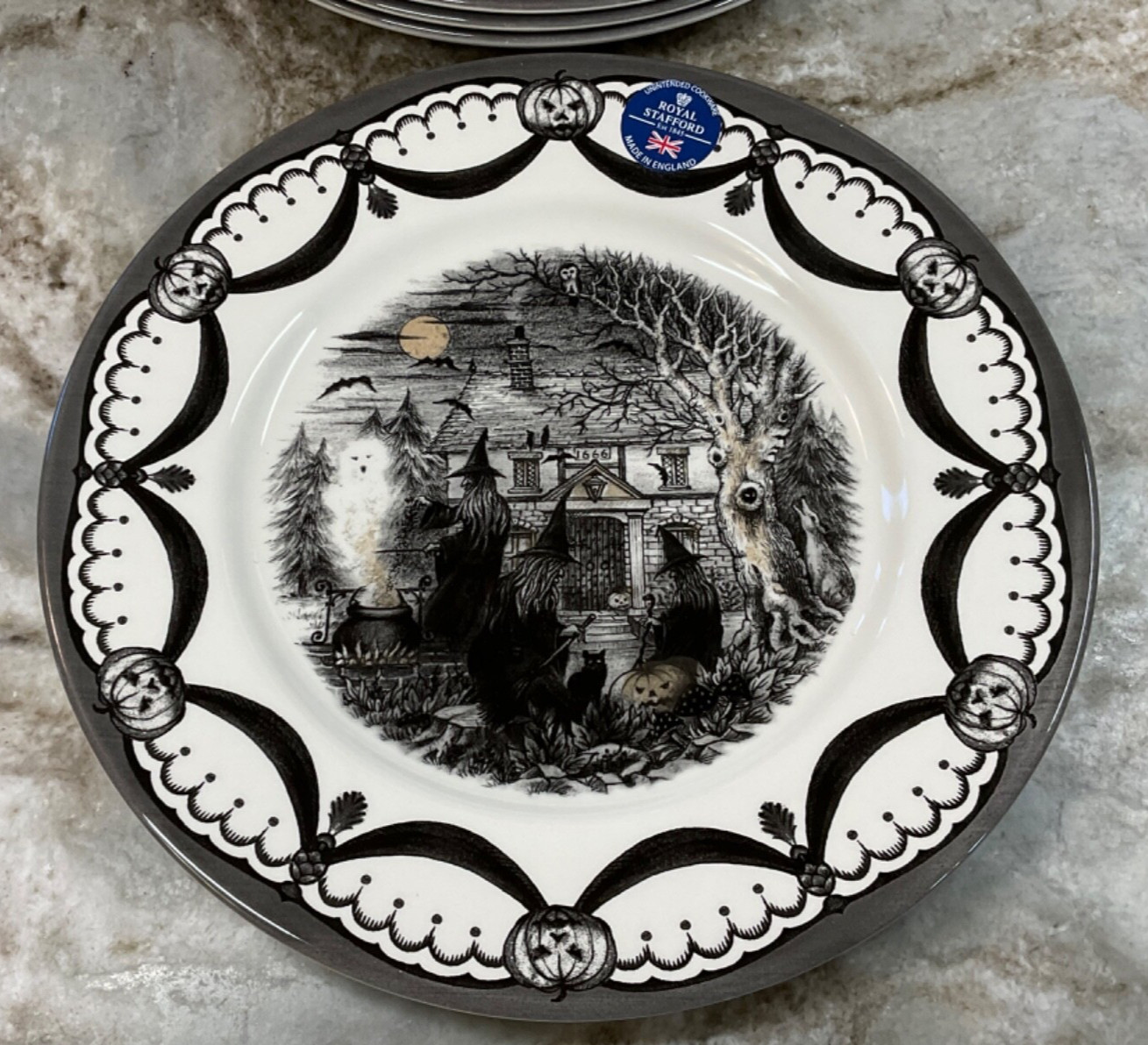 The Witches Coven Dinner Plates By Royal Stafford Halloween 11 Inch Set Of 4 New