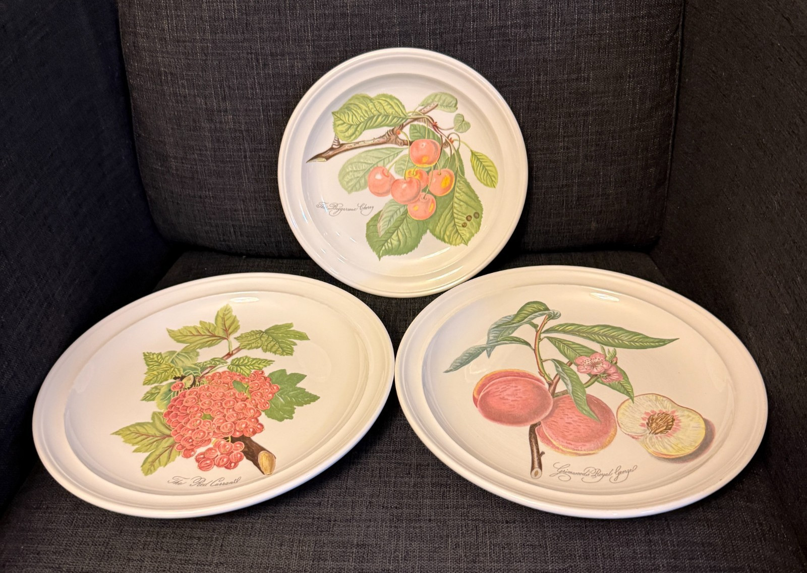 Portmeirion Pomona 2 Dinner Plates Currant & Peach 1 Salad Cherry No Border Engl