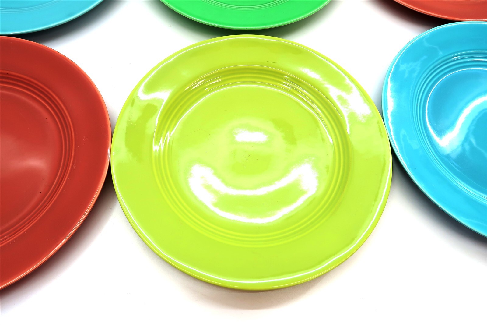 x8 Vintage HOMER LAUGHLIN HARLEQUIN 9 1/4″ Dinner Plates mixed colors NICE LOT!!