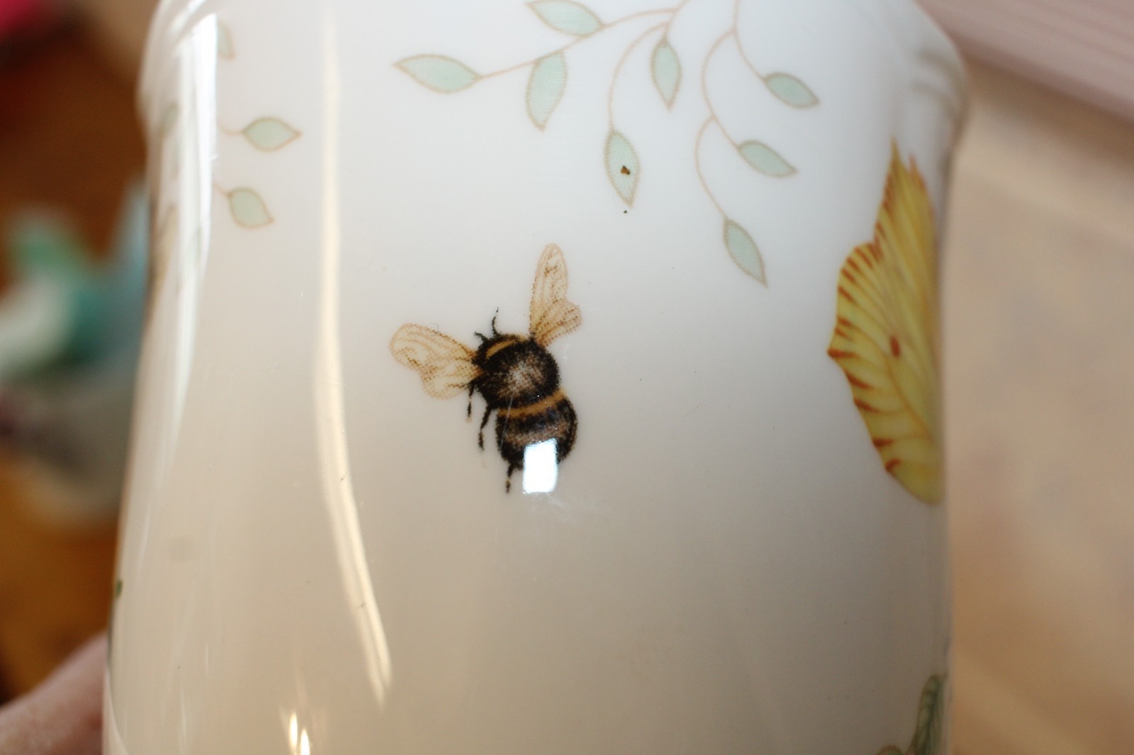 Lenox® “Dragonfly” Bone China Coffee Cup Mug with Butterfly and Bee