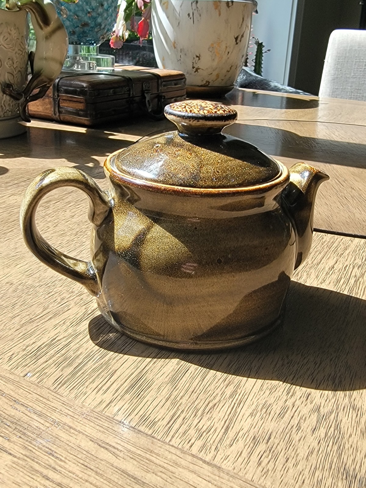 Steelite International Craft Olive Green Teapot Club 15 oz Handmade in England