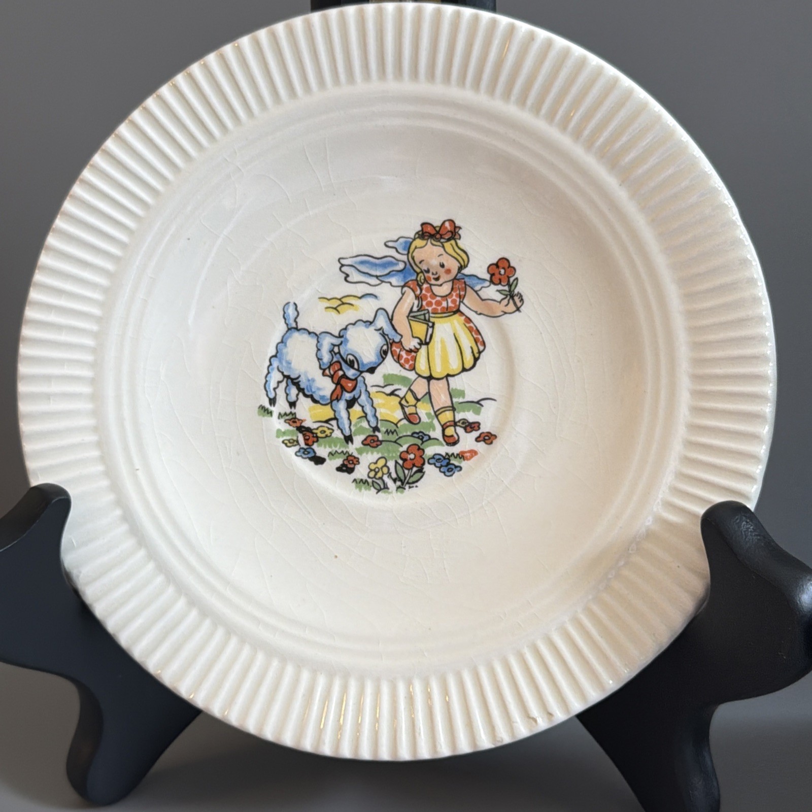 Service for 2 Victory by Salem China Co “Mary Had a Little Lamb” Tea cup Plate