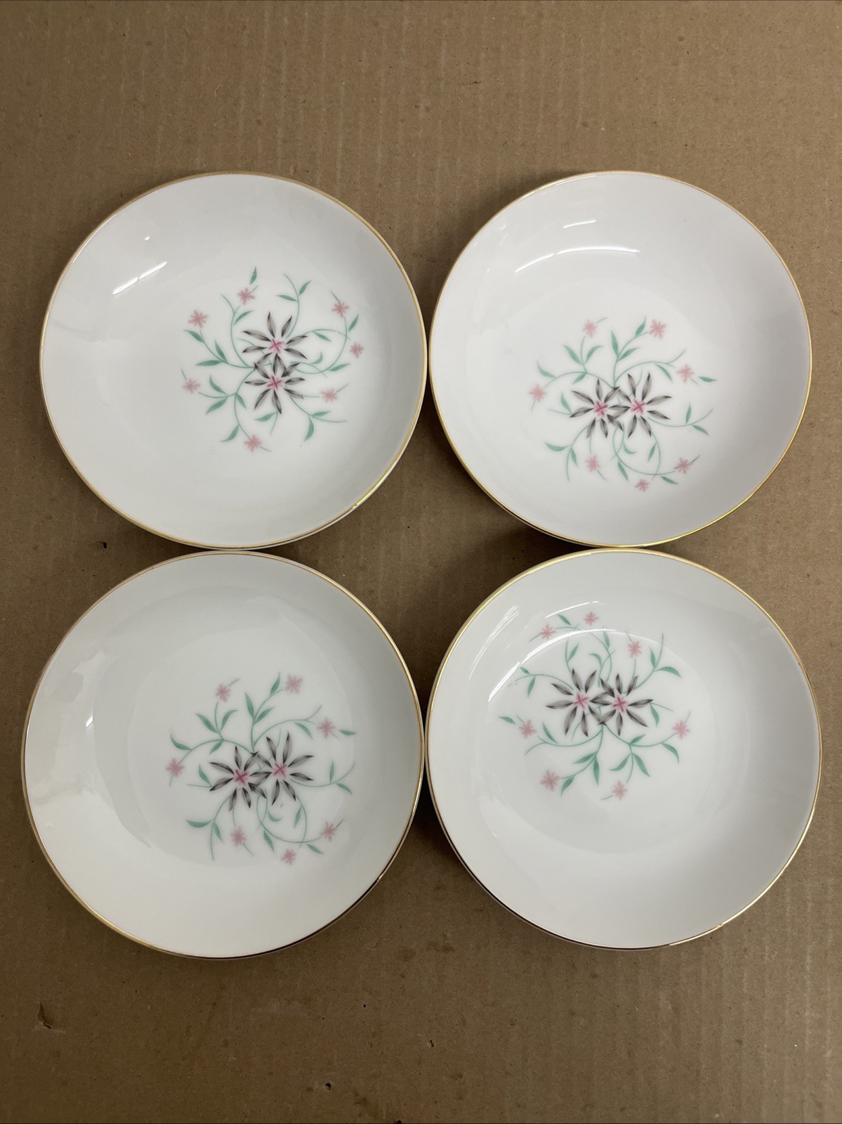 4 Vintage Contour Startime Japan China Berry/Fruit Bowls 5 1/2 Inches