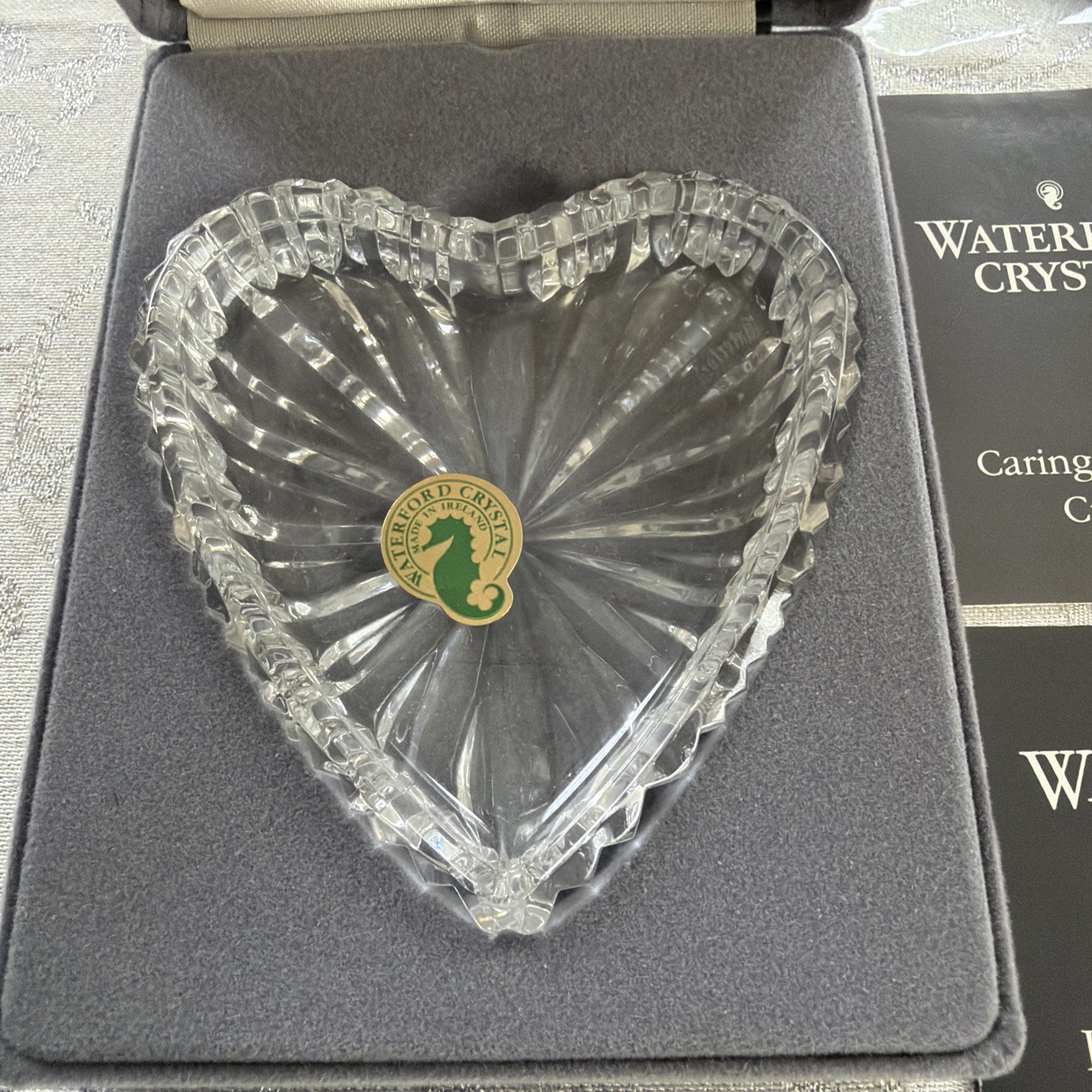 Retired Waterford Crystal Heart Ring Dish 3.5″ in Original Display Box NEW