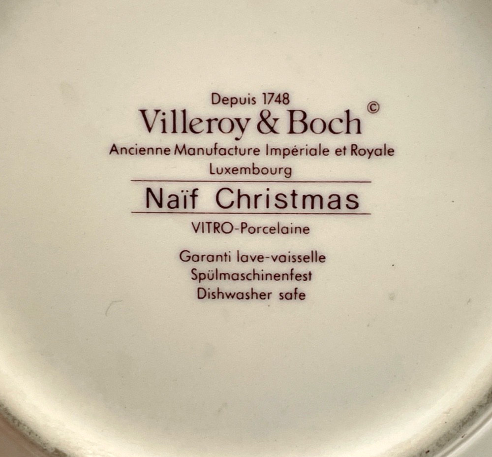 Villeroy & Boch Naif Christmas Soup Cereal Bowl 5″ Gérard Laplau