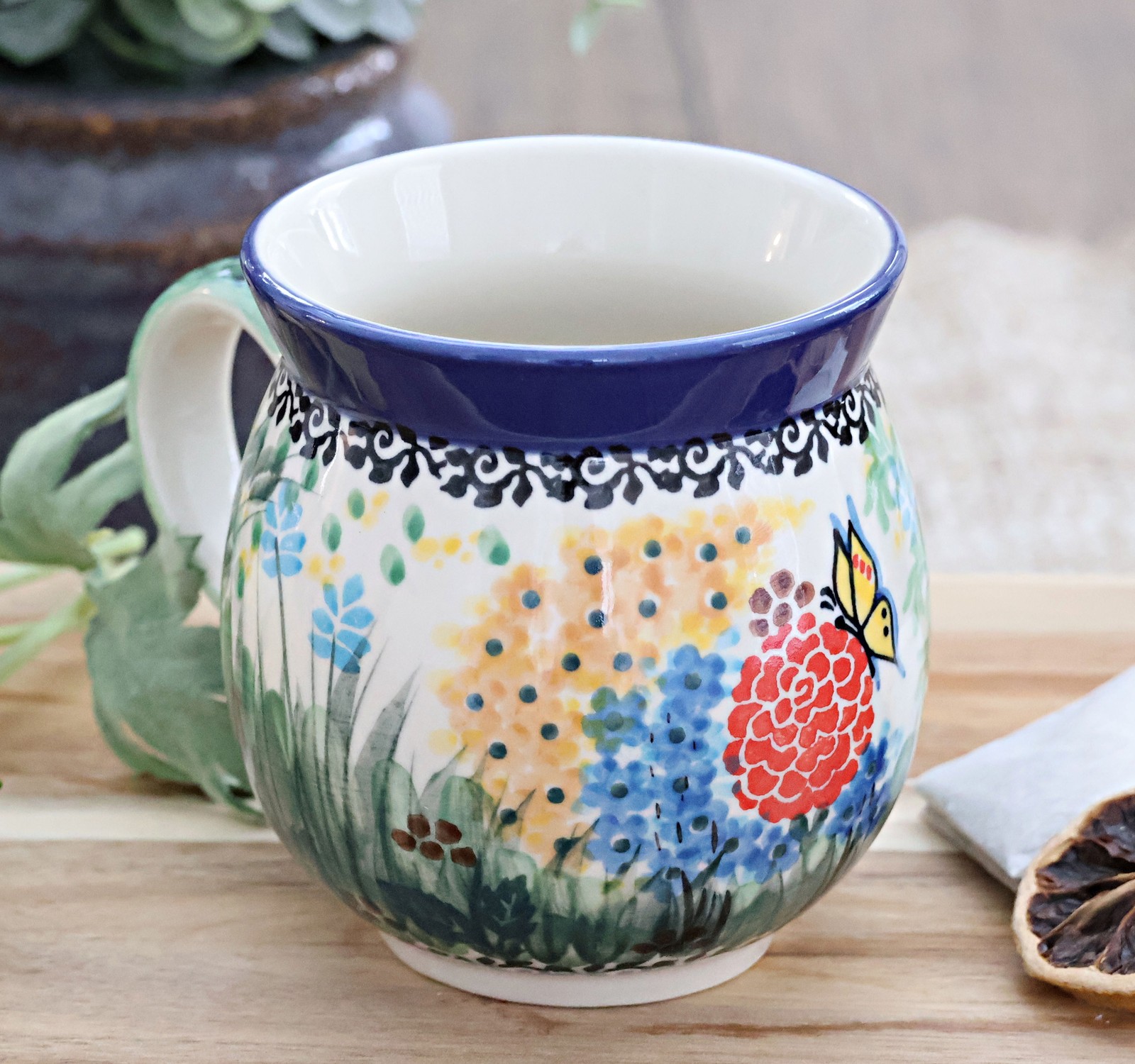 Blue Rose Polish Pottery Teresa Bubble Mug