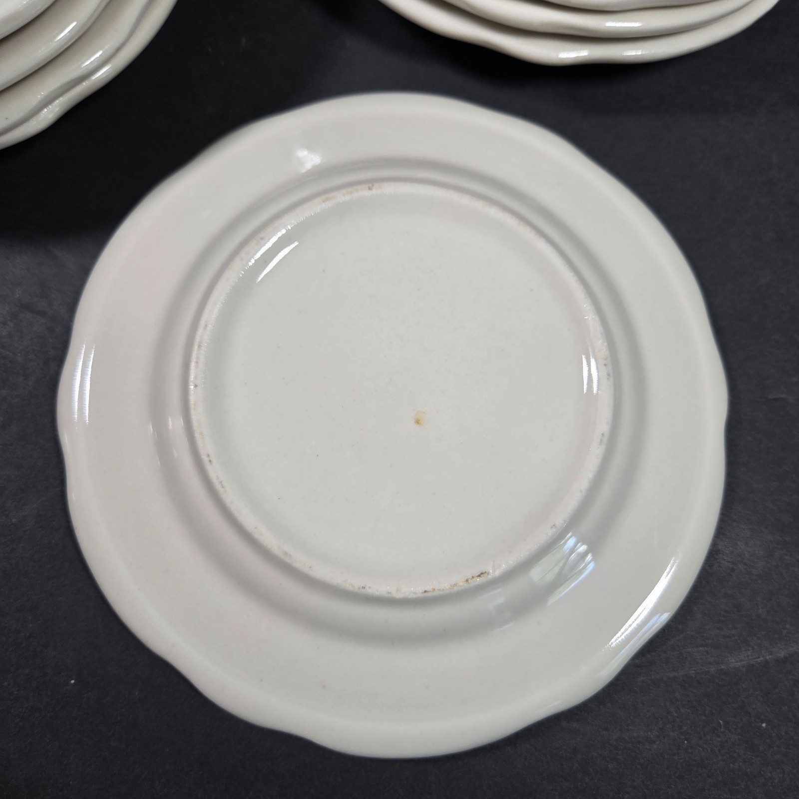 Set of 10 White Scalloped Bread & Butter Plates 6.25in Side Dessert Dishes