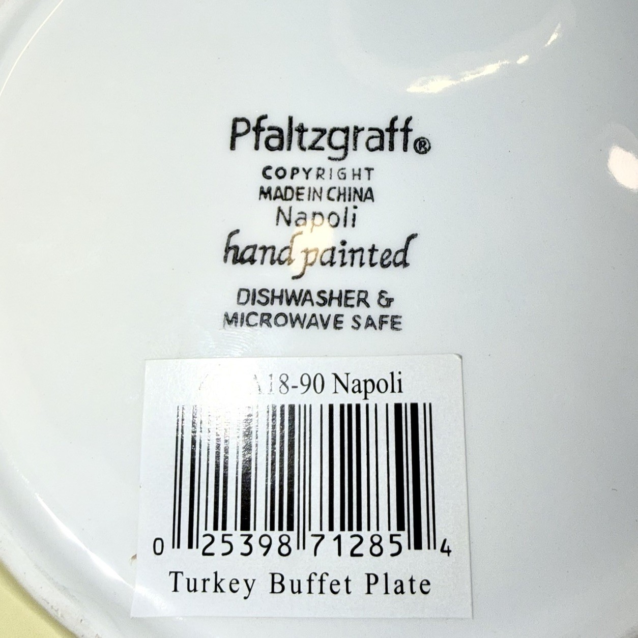 Pfaltzgraff Napoli Turkey Buffet Plate 8” Embossed Thanksgiving Harvest Floral