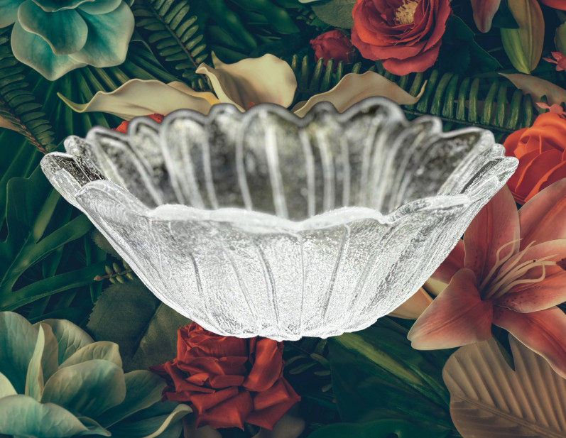 Indiana Clear Glass LILY PONS 7″ Round Berry or Salad Bowl-Candy Dish (sau9A)