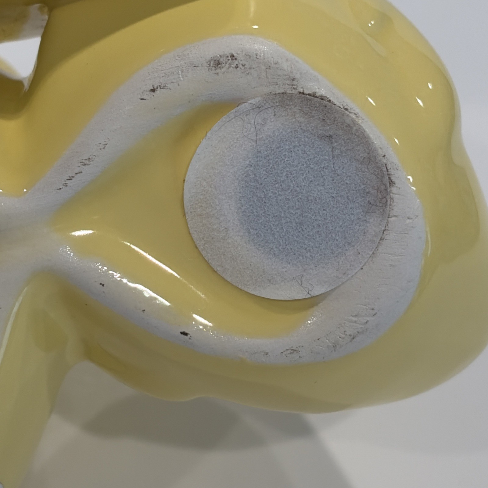 Rae Dunn HAPPY SPRING Yellow Ceramic Chick Egg Holder CHIPPED Easter Decor