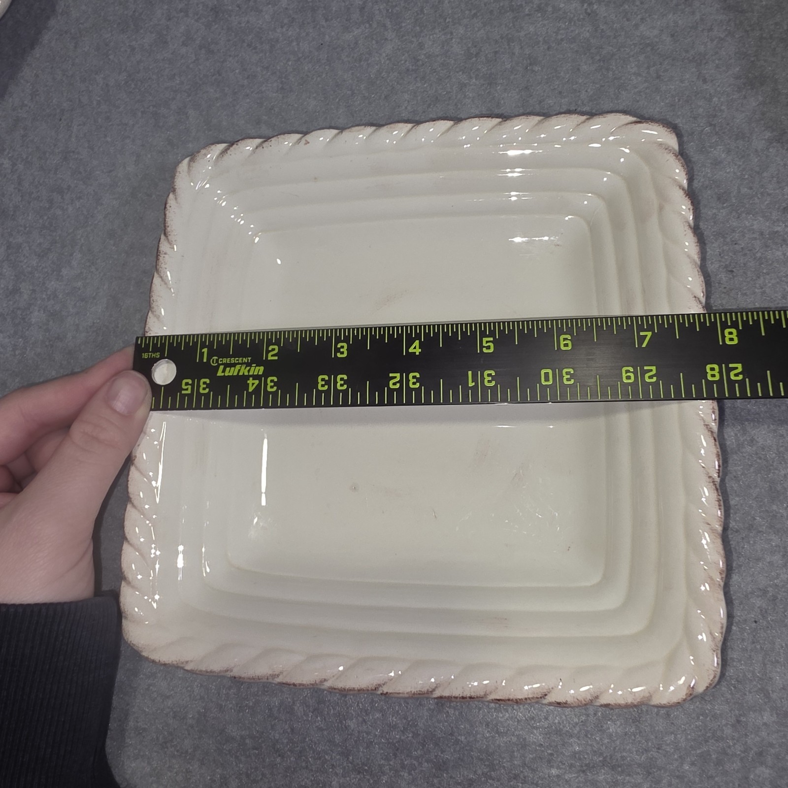 Artimino Tuscan Countryside Ivory/White Square Salad Plates 8″ Set of 6