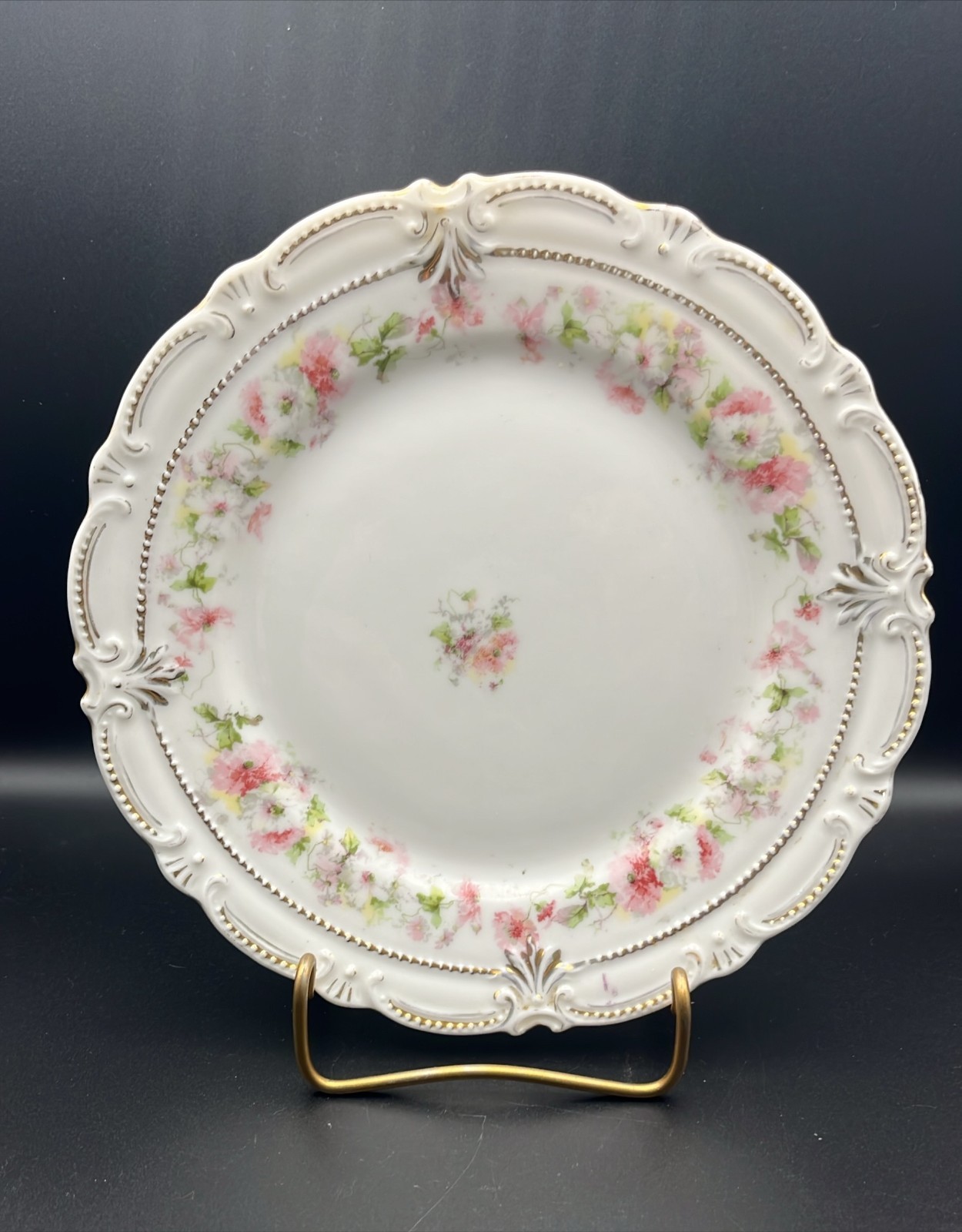 Lot of 6 Vintage Pink Flower Plates Curated Wall Décor Collection 11½ to 5″ Nice