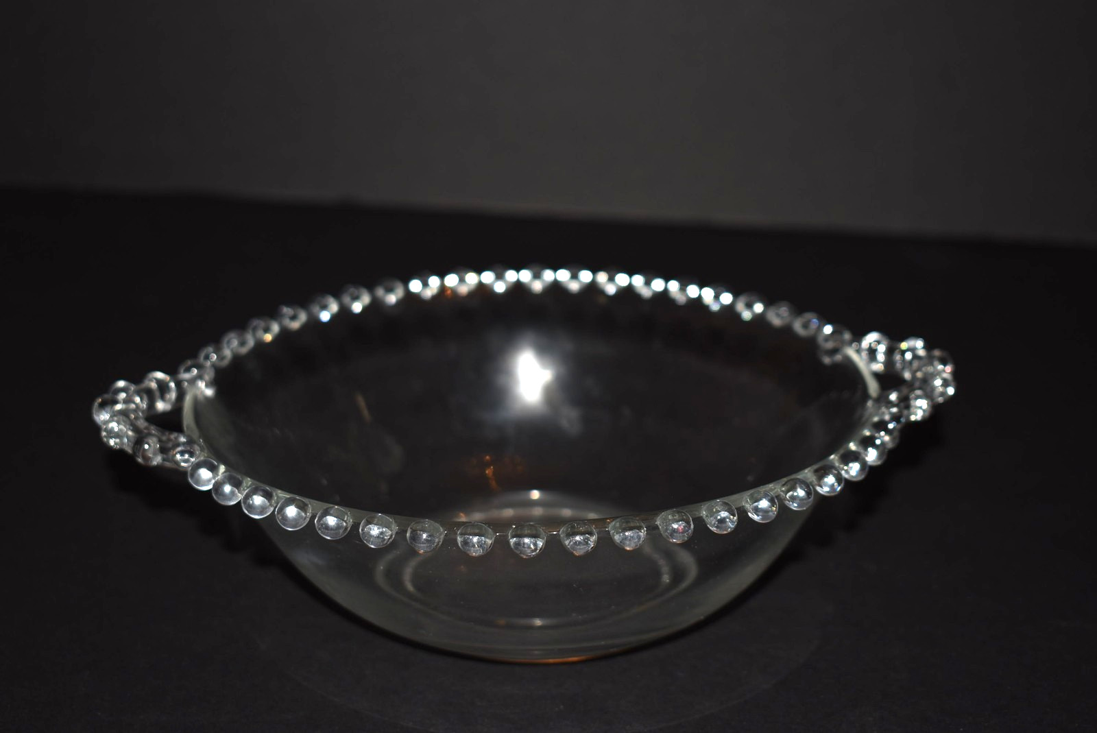 Imperial Glass Candlewick Clear 2-Handled Berry Dessert Serving Bowl 7″