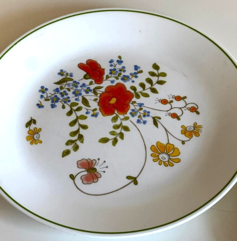 2 VTG Dinnerware Plates Corelle by Corning “Wildflower” Pattern 10.25″ Retro