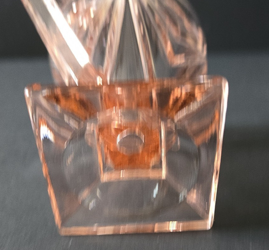 Vtg Indiana Glass Pink Pyramid Creamer and Sugar Bowl Set Art Deco Depression