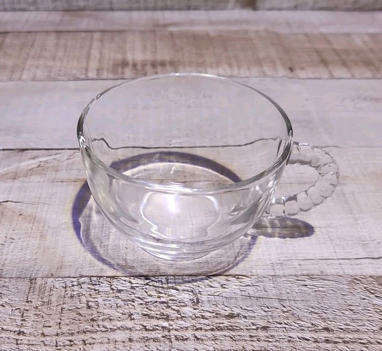 Set Of 4 Vintage Homestead Snack Plates & Cups Federal Glass In Original Box