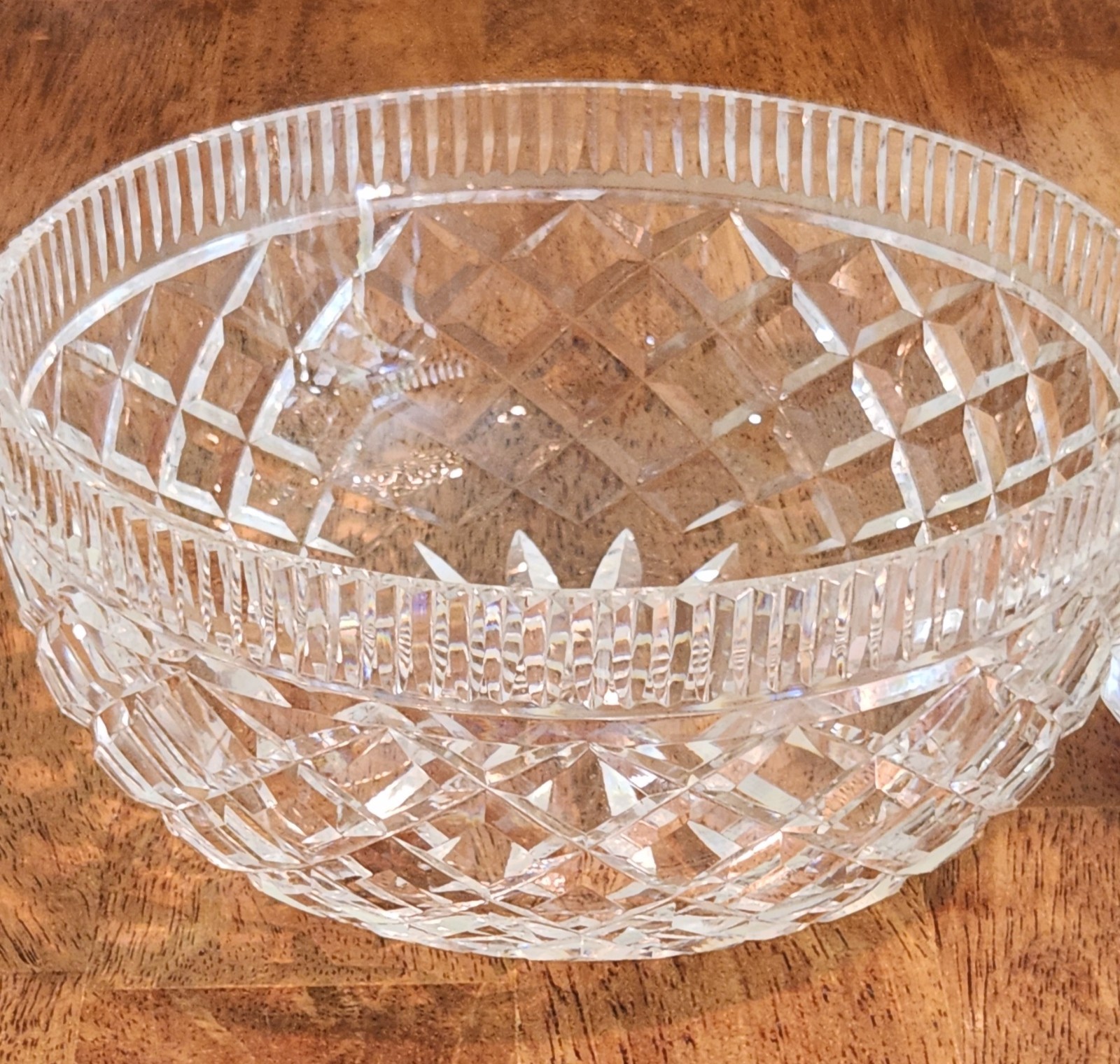 Vintage Waterford Crystal 8″ Round Fruit Salad Bowl Killeen Pattern Unmarked