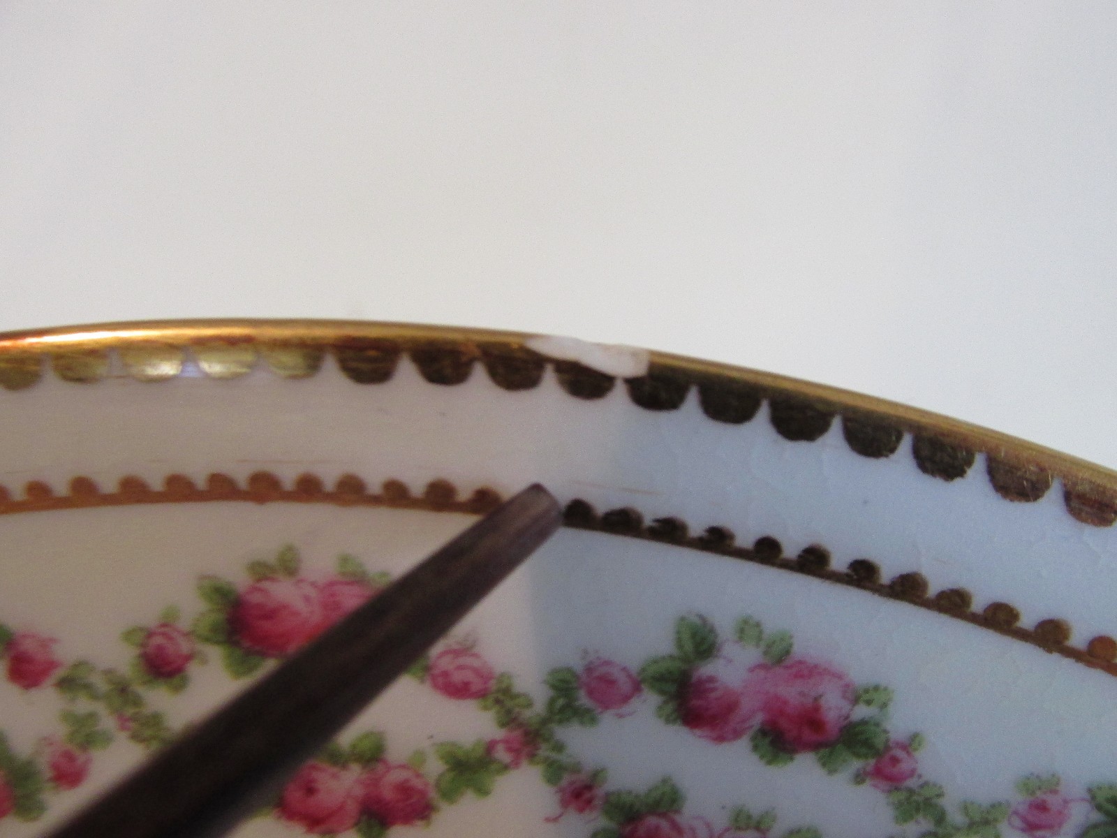 8 Antique English 9″ PLATES Pink ROSE GARLAND JE CALDWELL Phila Geo Jones & Sons