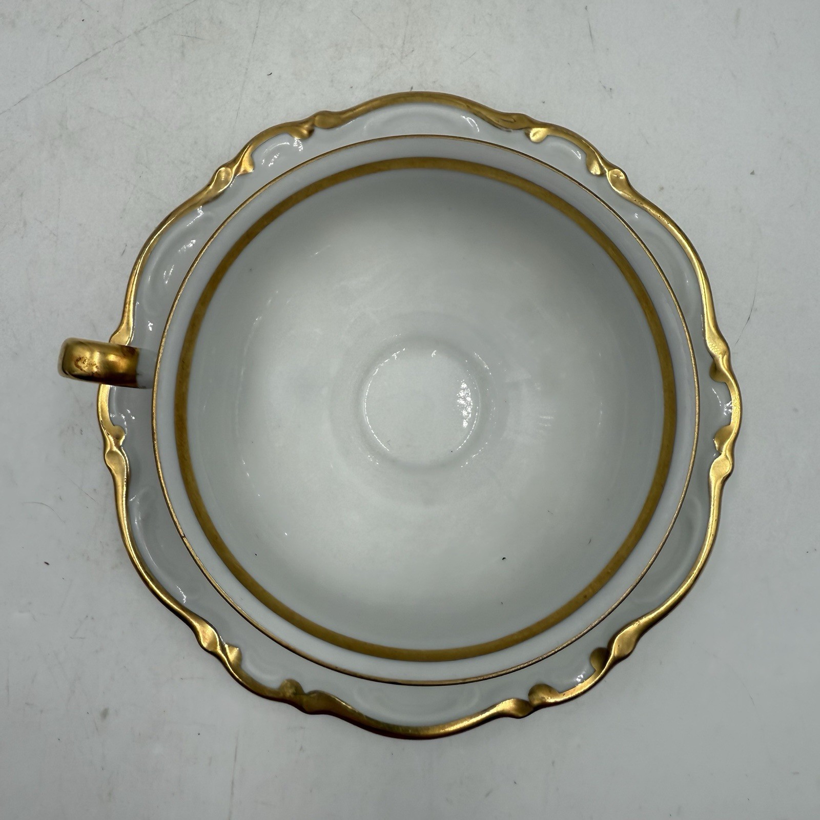 Mitterteich Bavaria Golden Lark Tea Coffee Cups Saucers Set of 3 Made in Germany